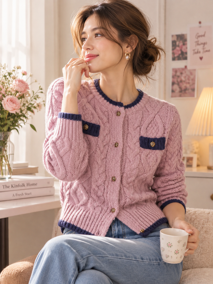 Emma Classic Thickened Knitted Cardigan Sweater