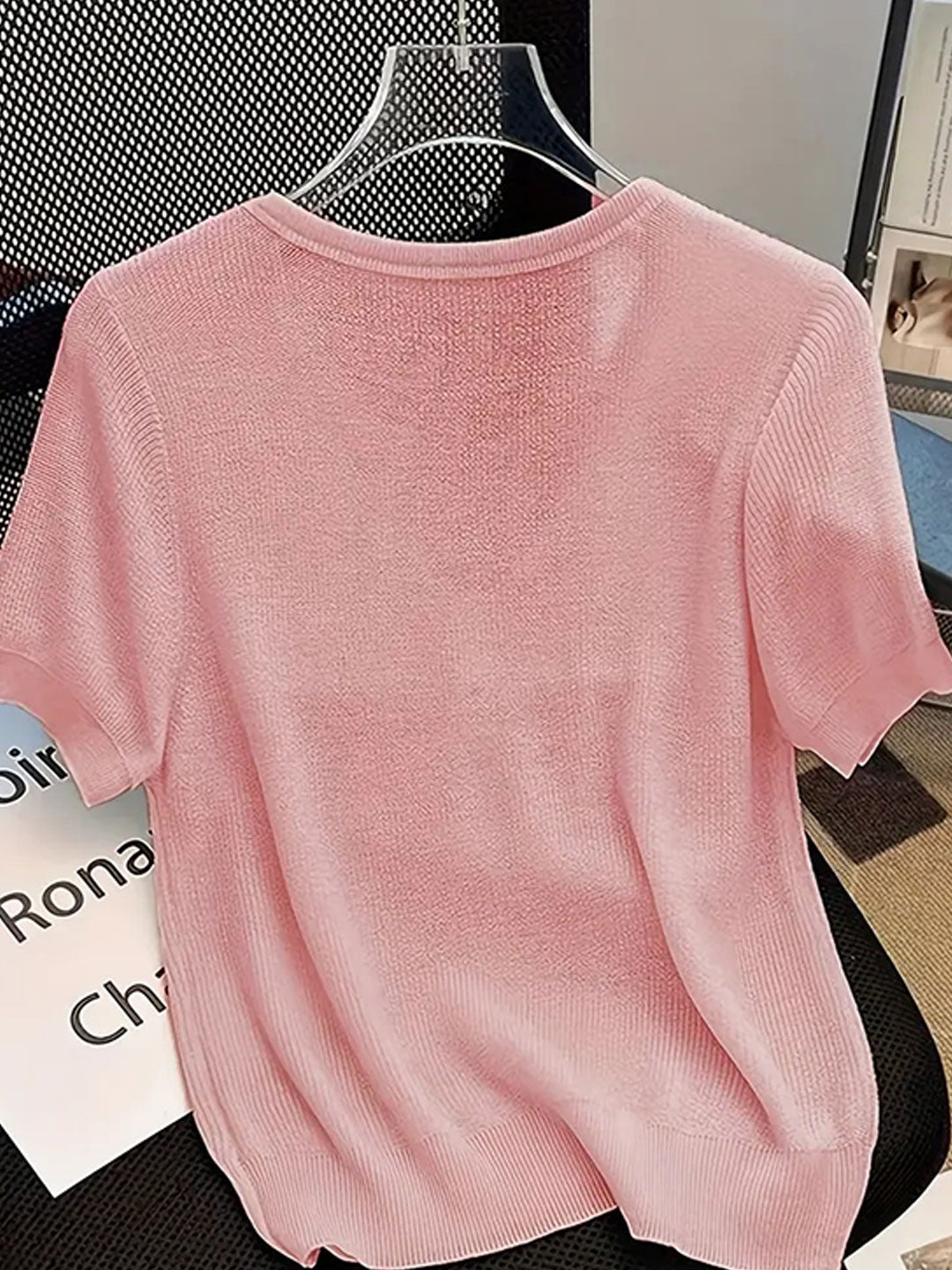 Angelina Casual V-neck Patchwork Knitted Top