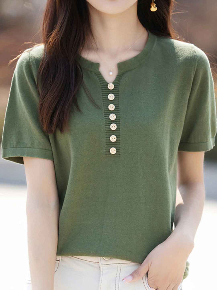 Julia Crew Neck Solid Color Knitted Top