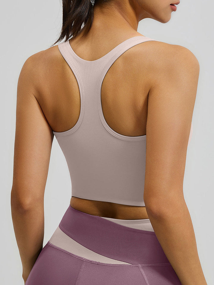 Color-Blocked Sports Yoga Bra