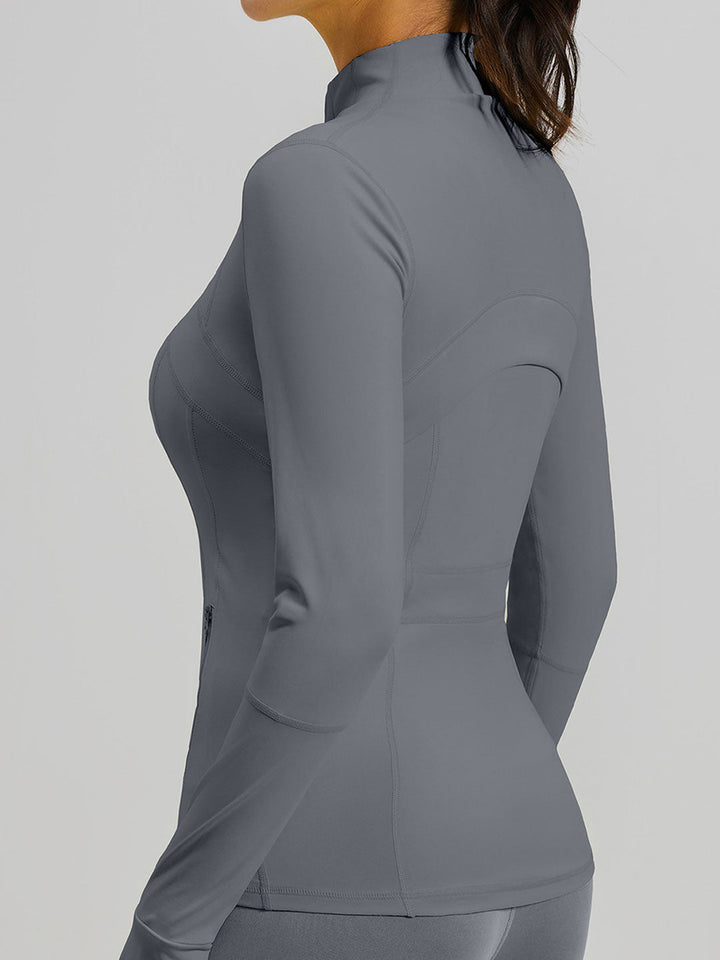 Slim Fit Yoga Athletic Jackets With Pockets