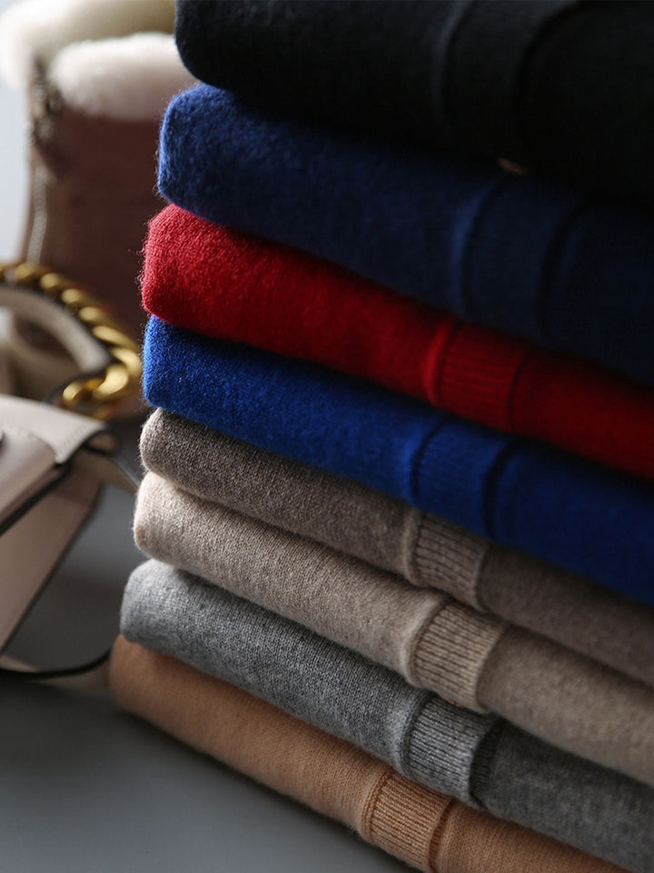 Sophia Classic Crew Neck Solid Color Knitted Cardigan