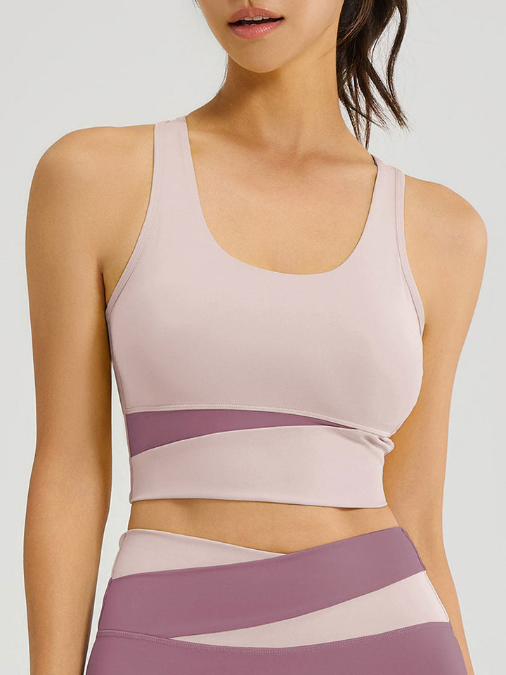 Color-Blocked Sports Yoga Bra