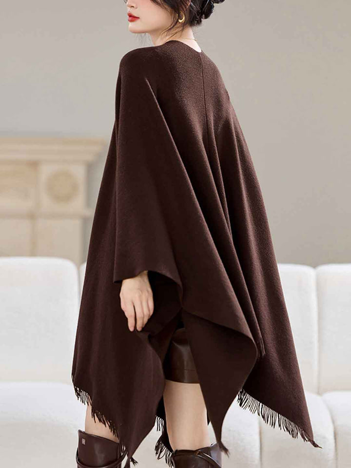 Olivia Irregular Knitted Shawl Outerwear