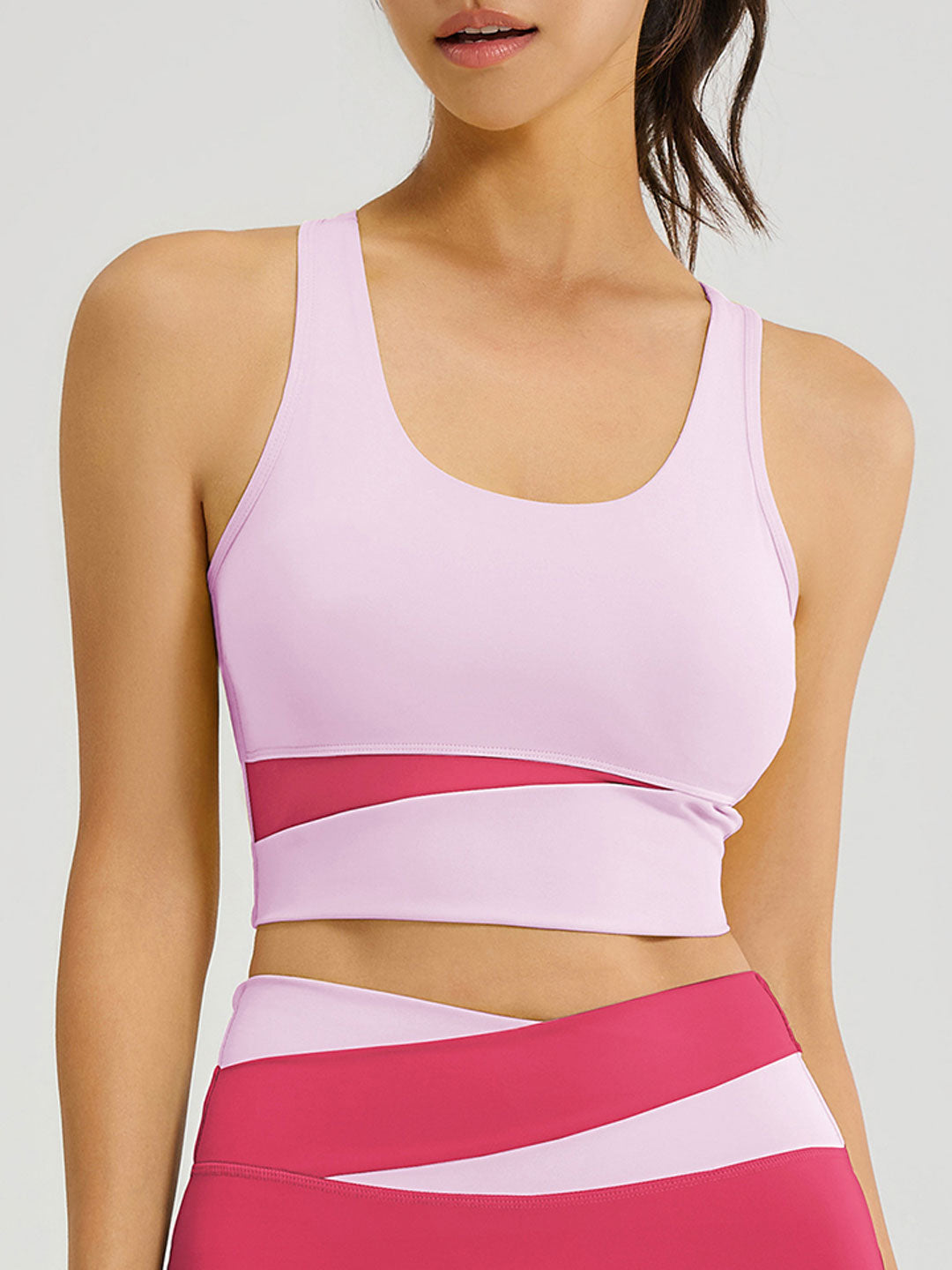 Color-Blocked Sports Yoga Bra