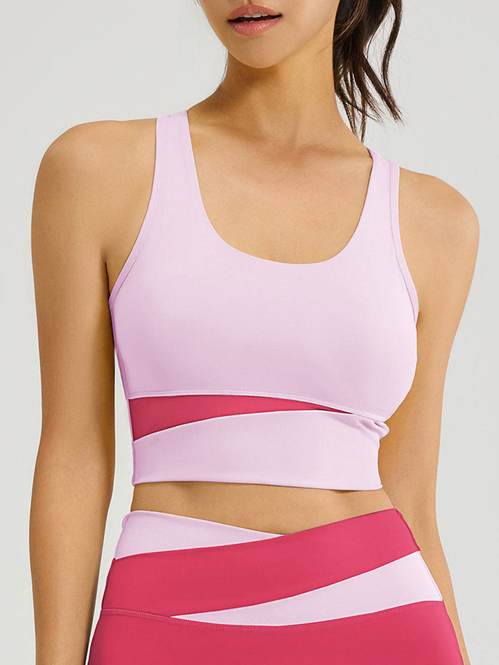 Color-Blocked Sports Yoga Bra