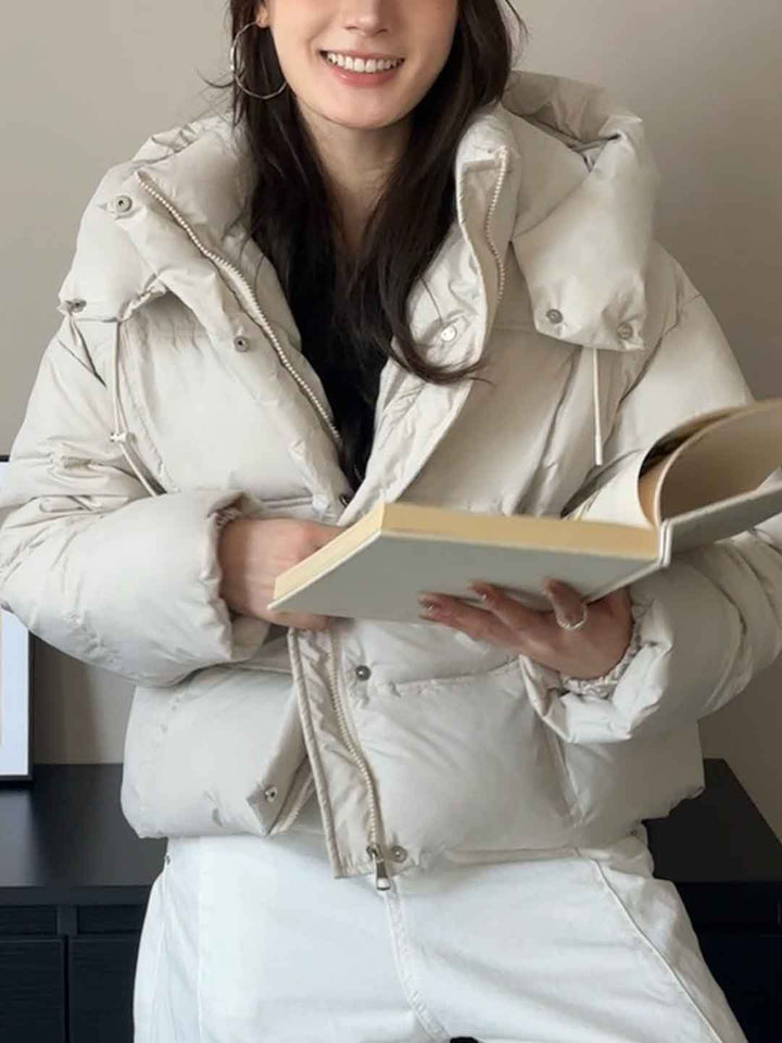 Addison Loose Solid Color Winter Hooded Coat