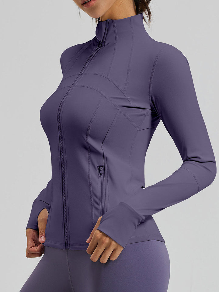 Slim Fit Yoga Athletic Jackets With Pockets