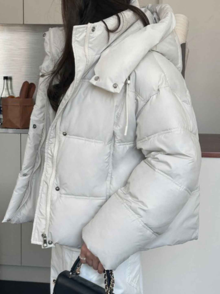 Addison Loose Solid Color Winter Hooded Coat