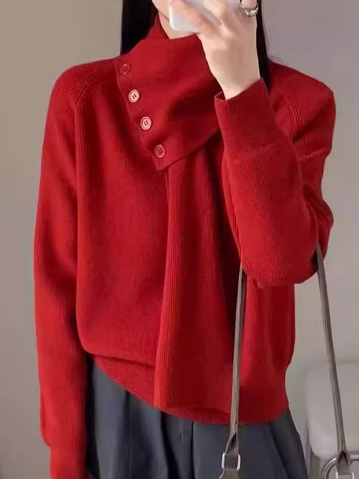 Mia Daily Detachable Scarf Knitted Sweater