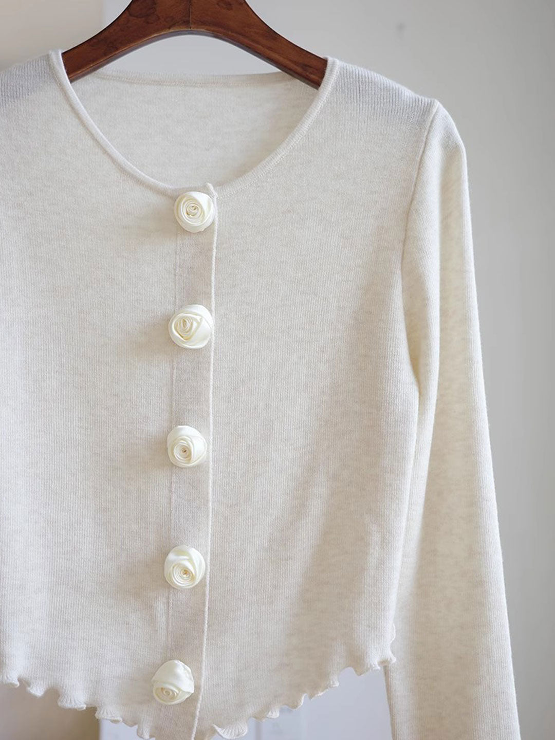 Bella Elegant Crew Neck Auricular Sleeve Knitted Cardigan