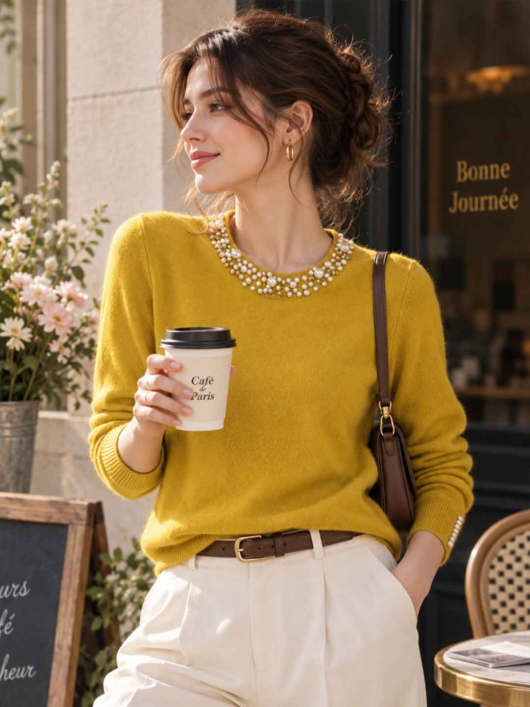 Elizabeth Elegant Beaded Pullover Knitted Top