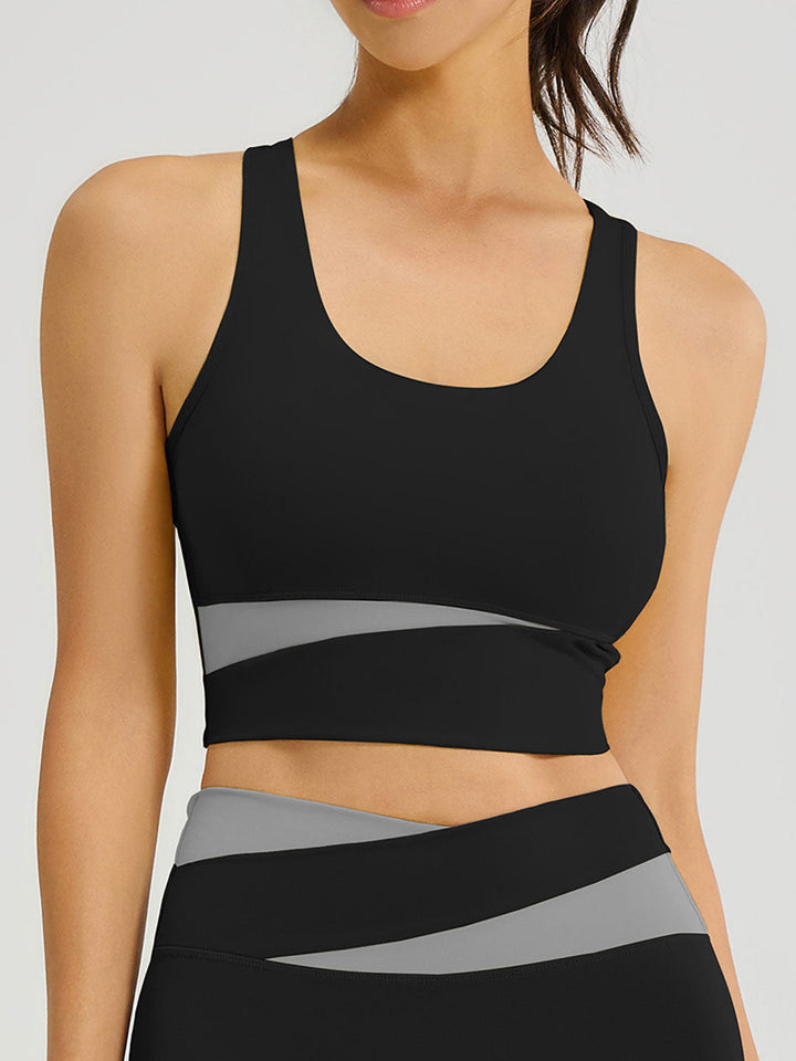 Color-Blocked Sports Yoga Bra