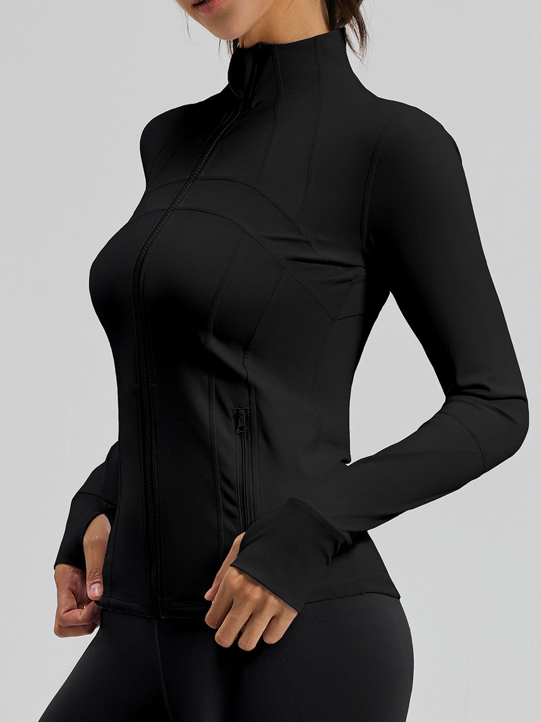 Slim Fit Yoga Athletic Jackets With Pockets