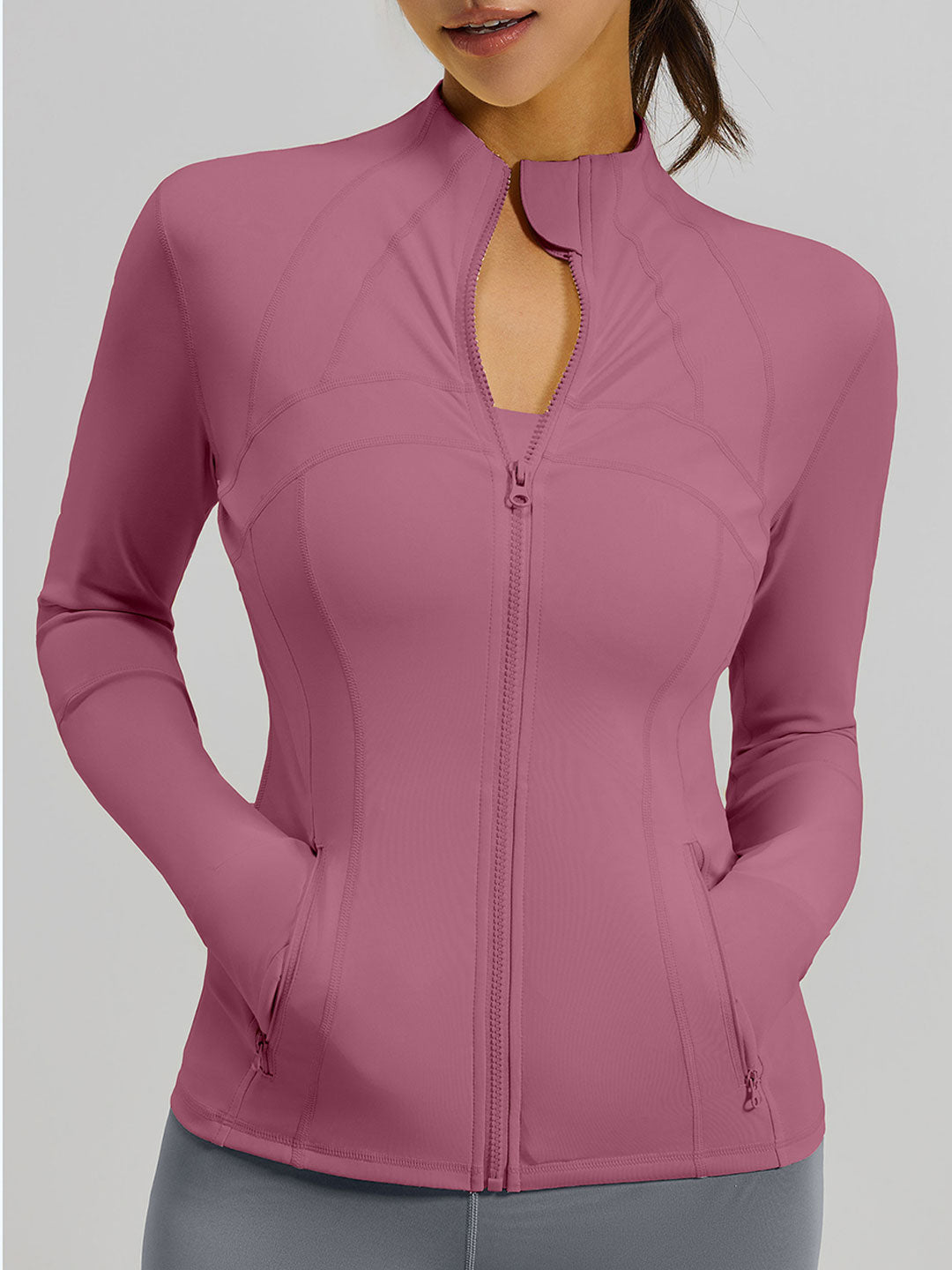 Slim Fit Yoga Athletic Jackets With Pockets