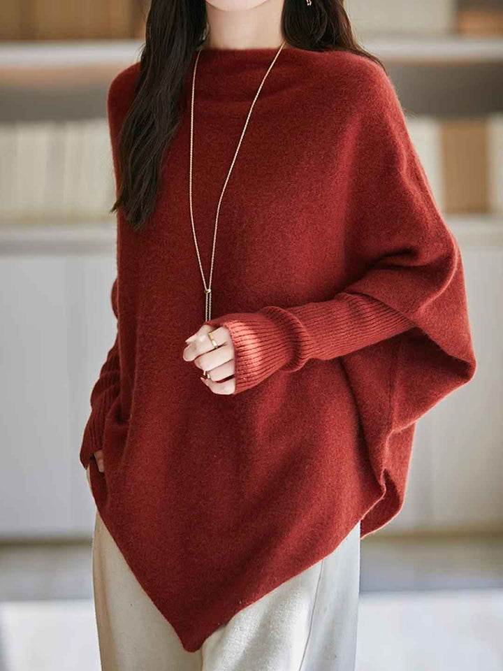 Lily Loose Irregular Knitted Cape Top