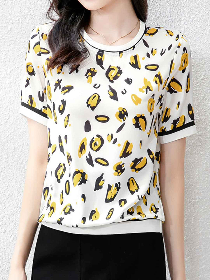 Chloe Daily Crew Neck Printed Top