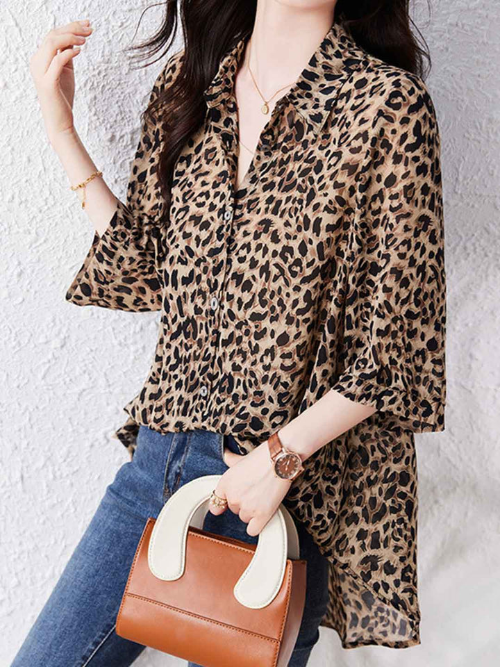 Brianna Loose Lapel Chiffon Shirt