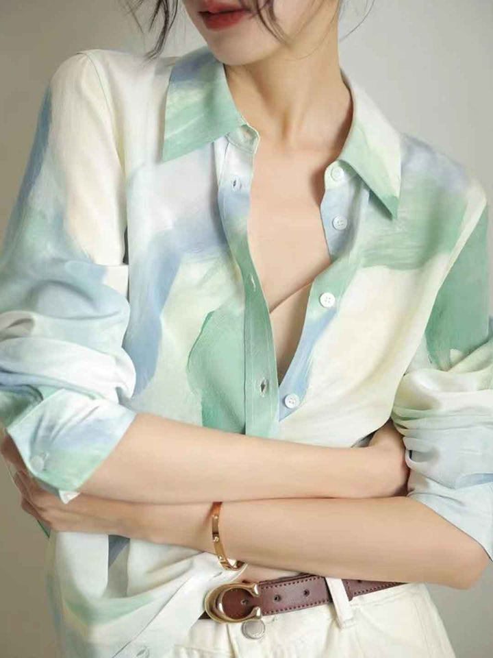 Bella Loose Lapel Printed Shirt