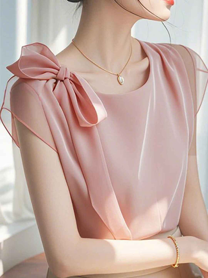 Ella Loose Crew Neck Chiffon Top
