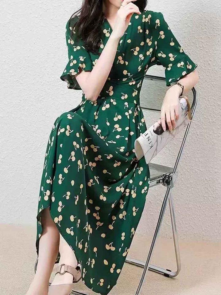 Brianna Daily V-Neck Chiffon Dress
