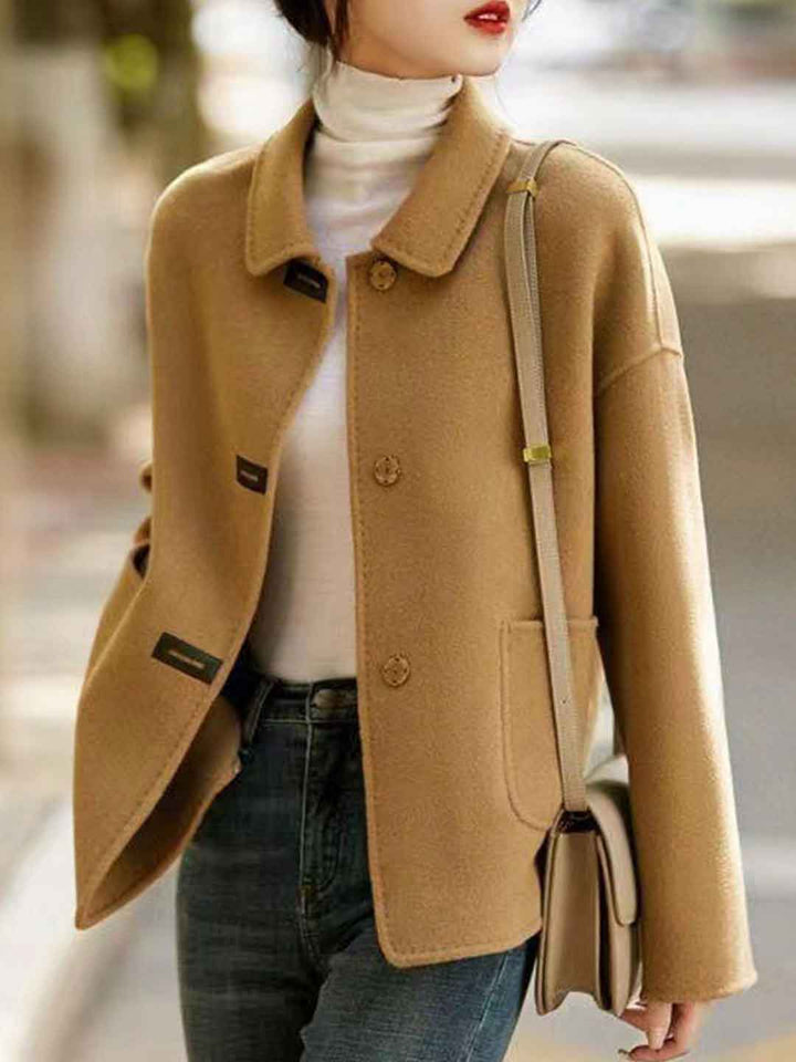 Kaylee Daily Lapel Solid Color Winter Coat