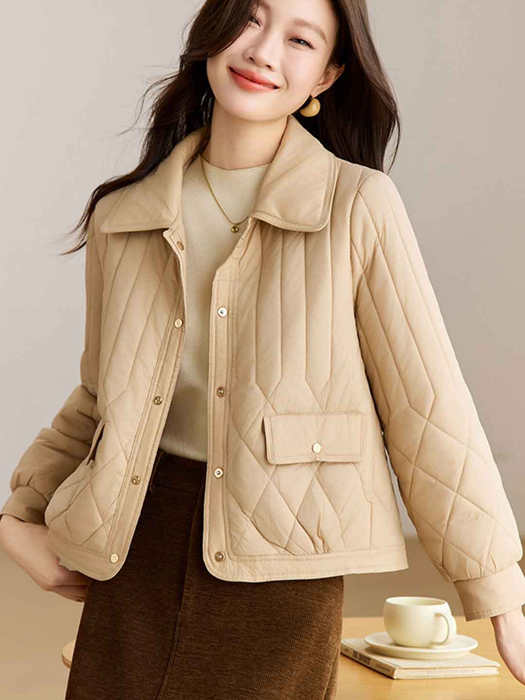 Madison Classic Lapel Diamond Winter Coat