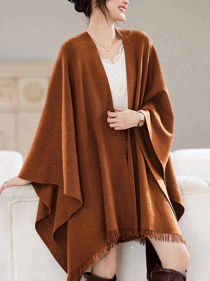 Olivia Irregular Knitted Shawl Outerwear