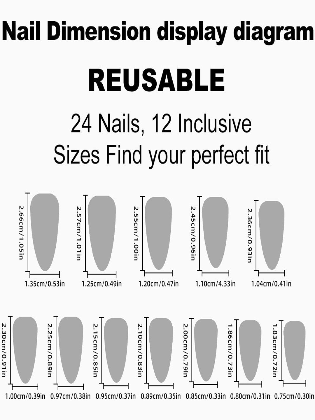 24 Pcs Removable Shiny Cat Eye Nail Stickers