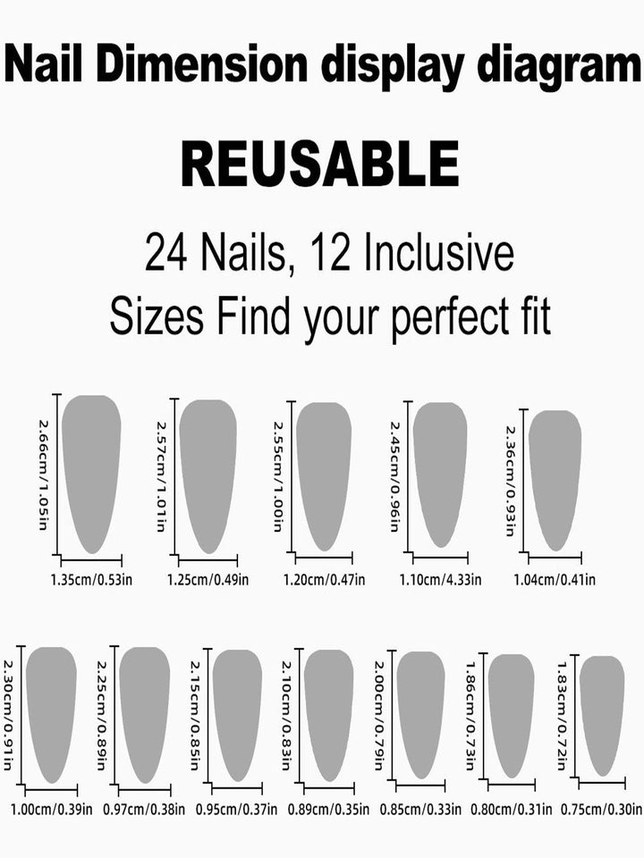 24 Pcs Removable Shiny Cat Eye Nail Stickers