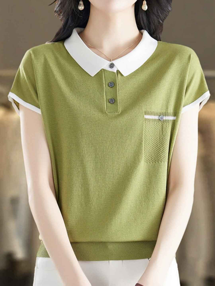 Caroline Loose Doll Collar Knitted Top
