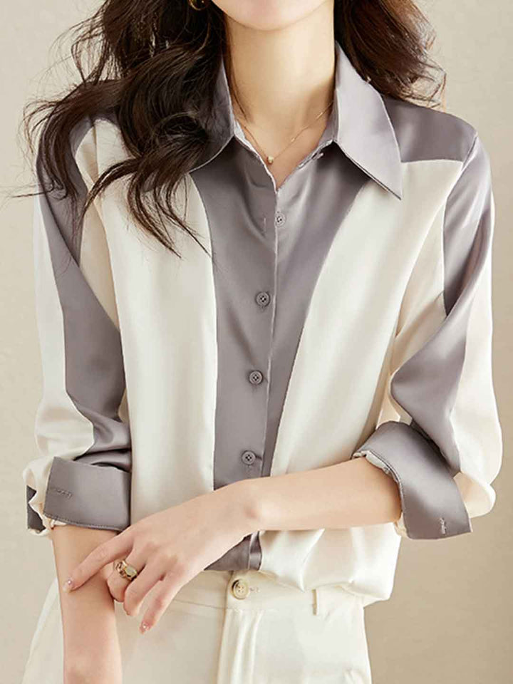 Sophie Chic Polo Collar Chiffon Shirt