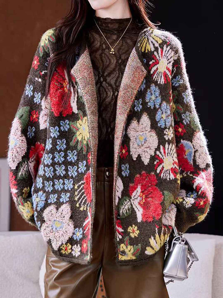 Emma Loose Crew Neck Knitted Cardigan