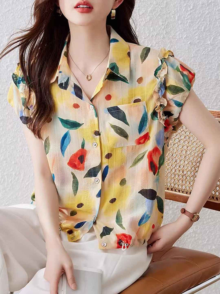 Ava Casual Polo Floral Printed Shirt