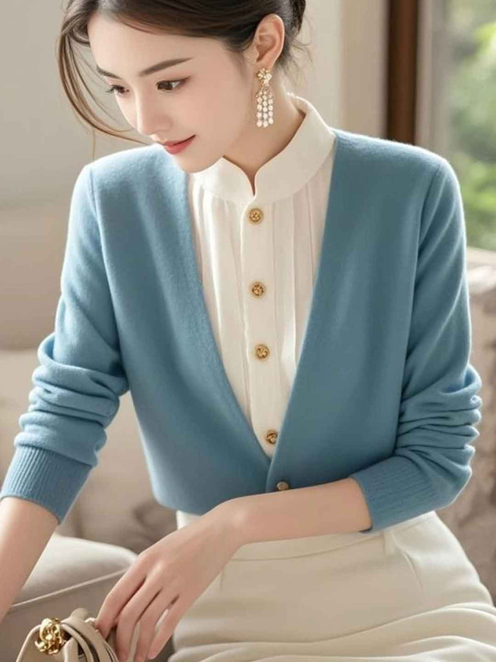 Anna Loose Mock Two-Piece Knitted Sweater