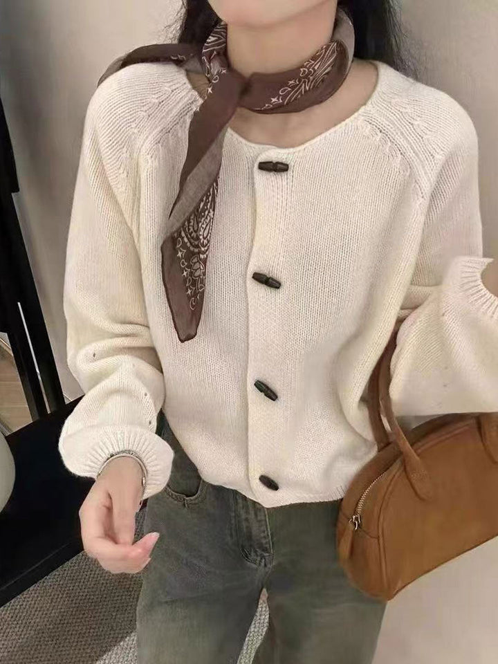 Zoe Loose Crew Neck Duffle Knitted Cardigan