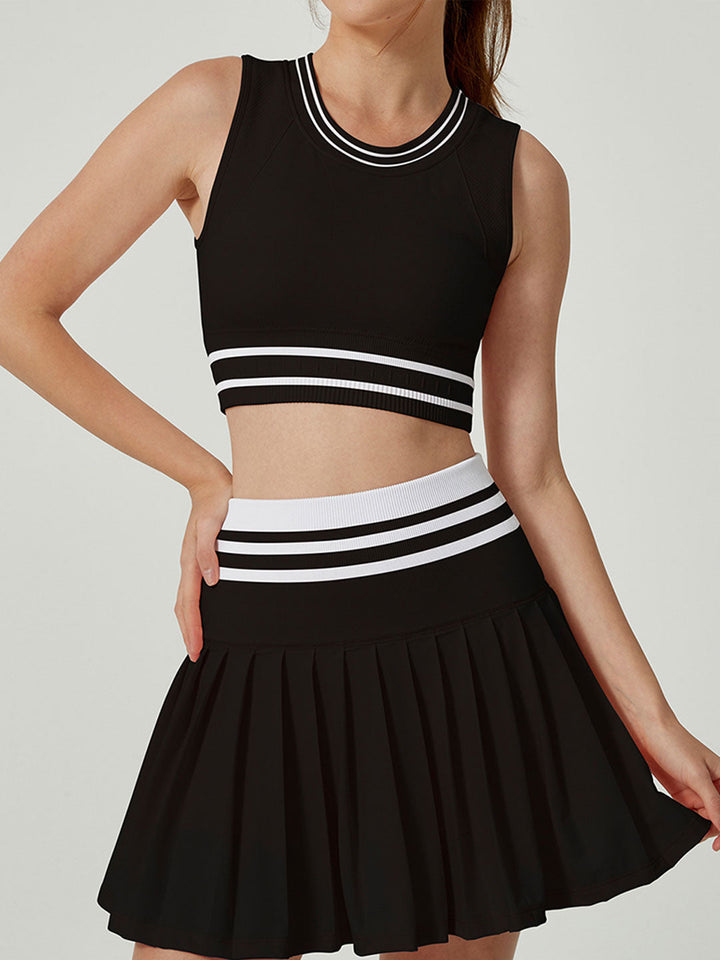 Yoga And Tennis Vest & Skirt Set