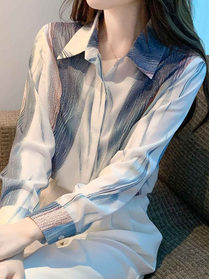 Faith Chic Polo Collar Printed Shirt
