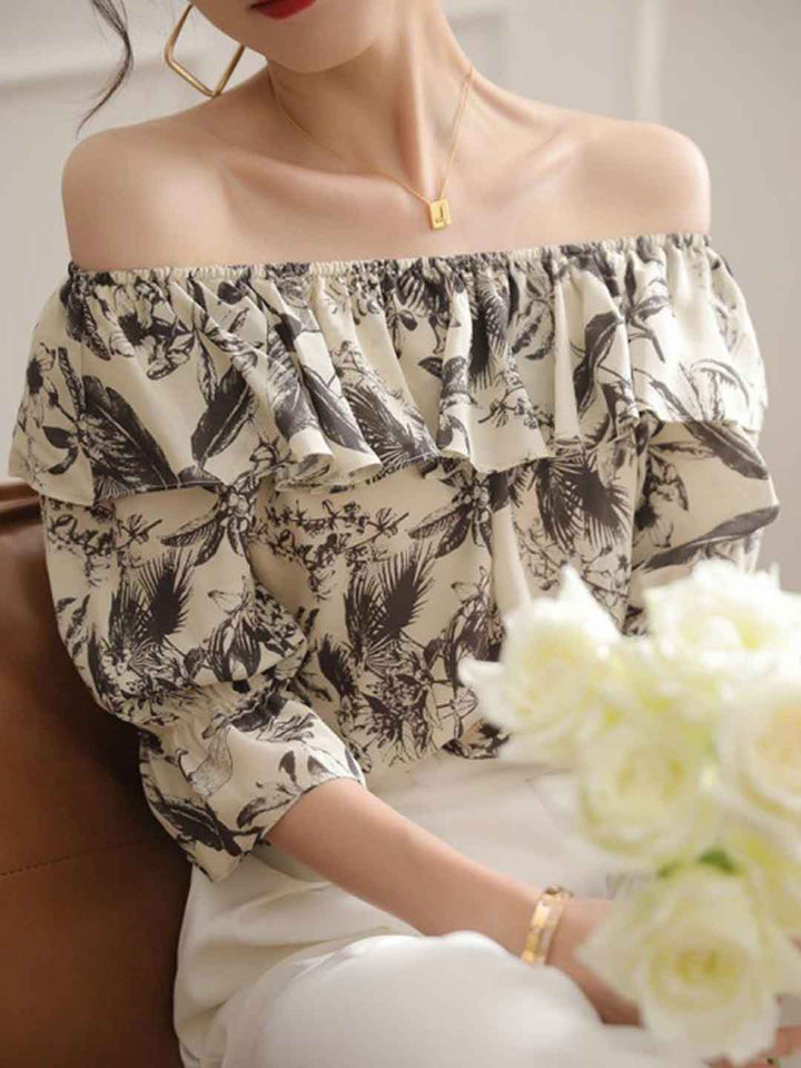 Makayla Loose Off-Shoulder Flare Sleeves Top