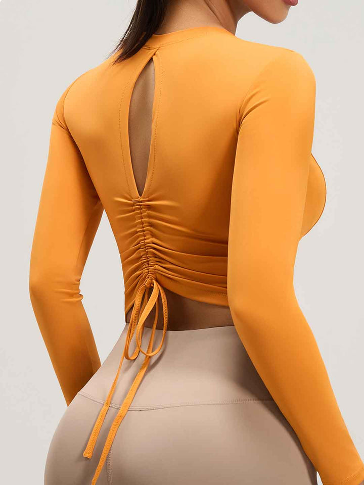 Slim Pleated Yoga Running Training Top