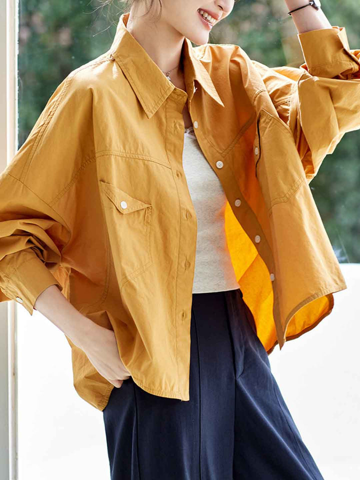Hannah Loose Lapel Solid Color Shirt