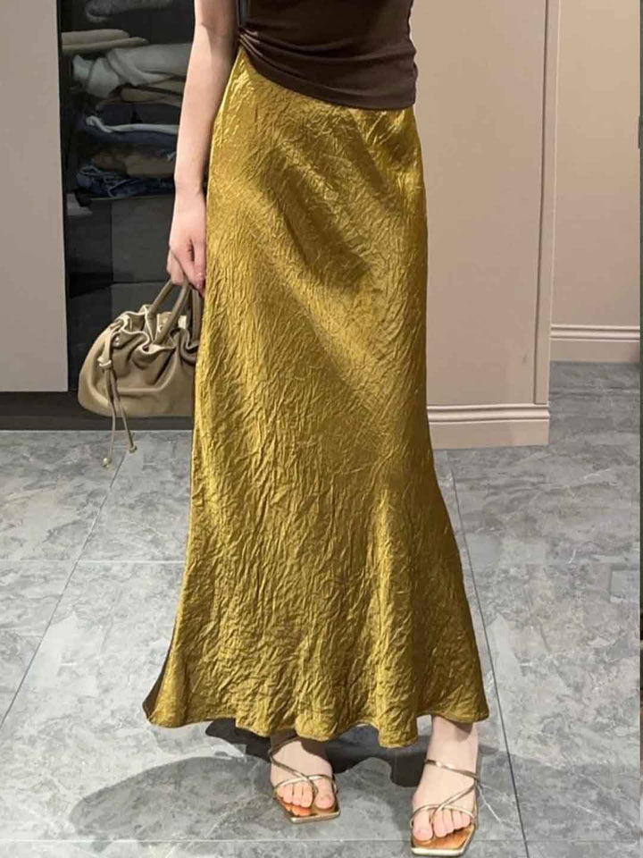 Sarah Slim Satin Bodycon Fishtail Skirt