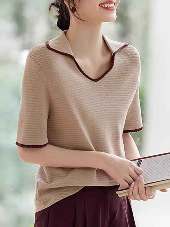 Rachel Loose Lapel Solid Color Top