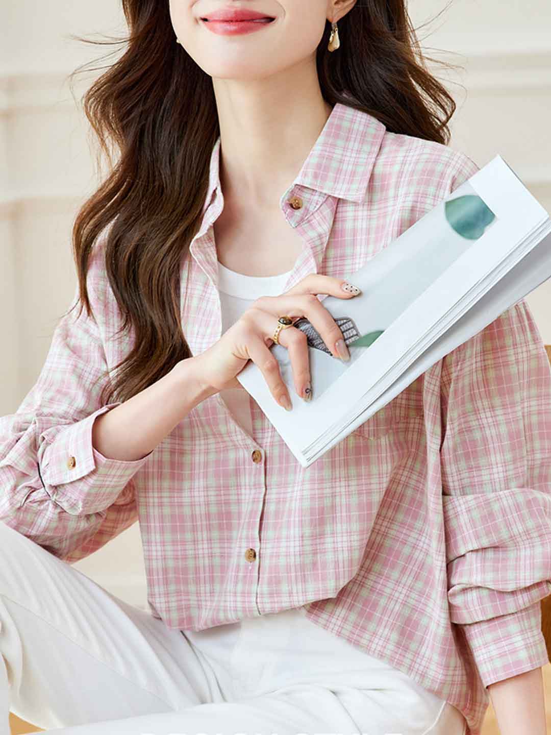 Lily Loose Lapel Plaid Shirt