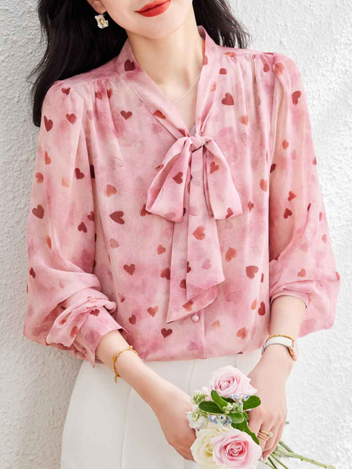 Lily Classic Tie Floral Printed Shirt
