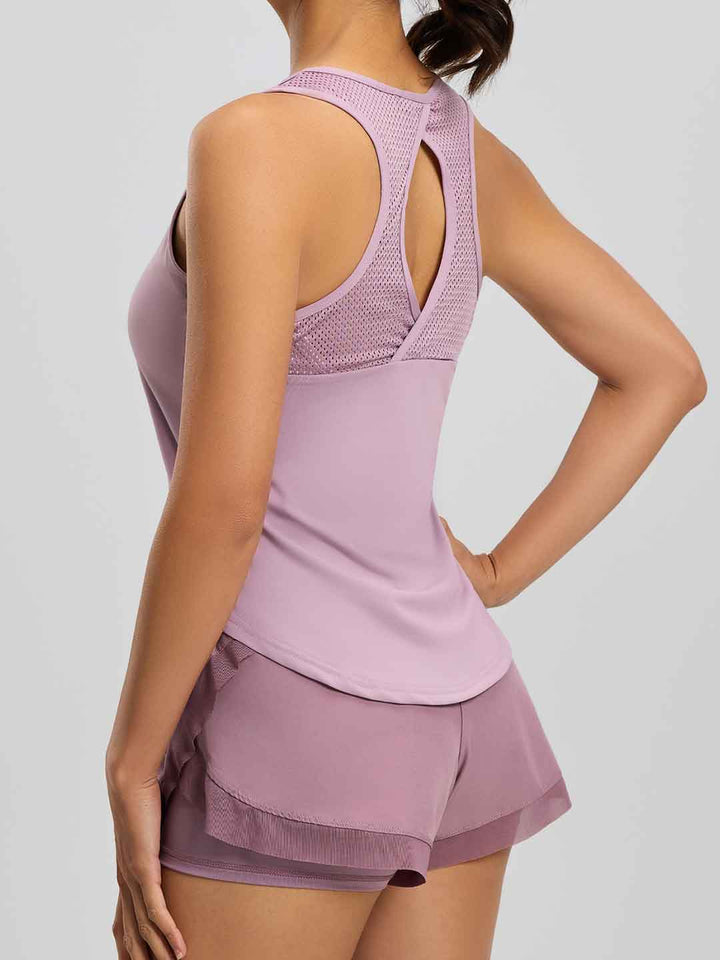 Solid Color Yoga Mesh Hollowed Vest