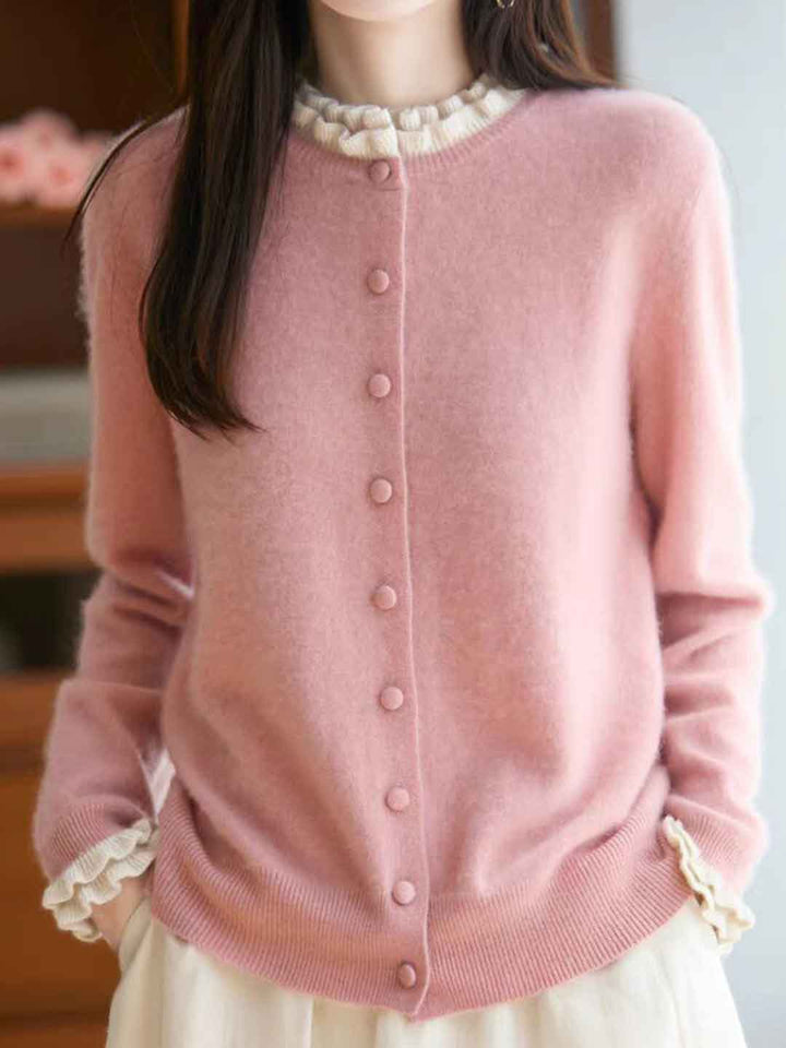 Sofia Classic Auricular Mock Two-Piece Knitted Cardigan