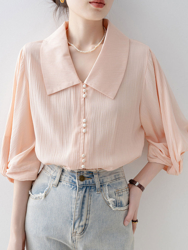 Alexis Daily Lapel Solid Color Shirt