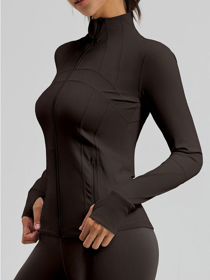 Slim Fit Yoga Athletic Jackets With Pockets