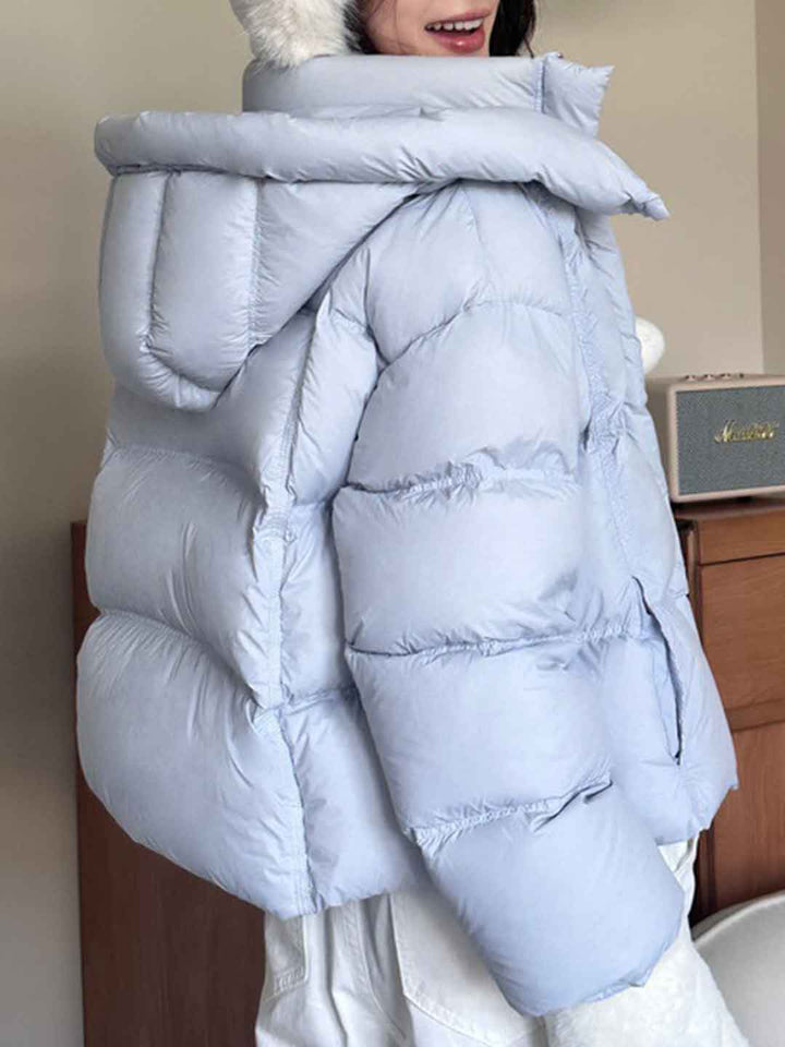 Addison Loose Solid Color Winter Hooded Coat